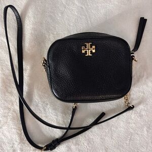 Tory Burch Black Crossbody Bag with Gold Logo